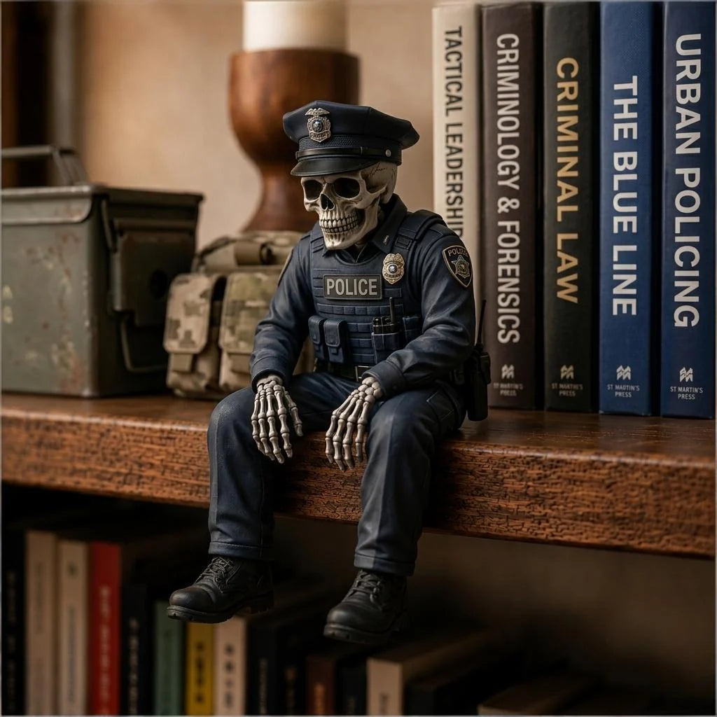 Purpose-Built Firefighter Skeleton Shelf Sitter for Everyday Use