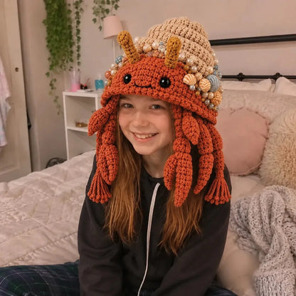 Hands-On Ocean Series Hood Hat DIY Crochet Kit – Soft Yarn Materials