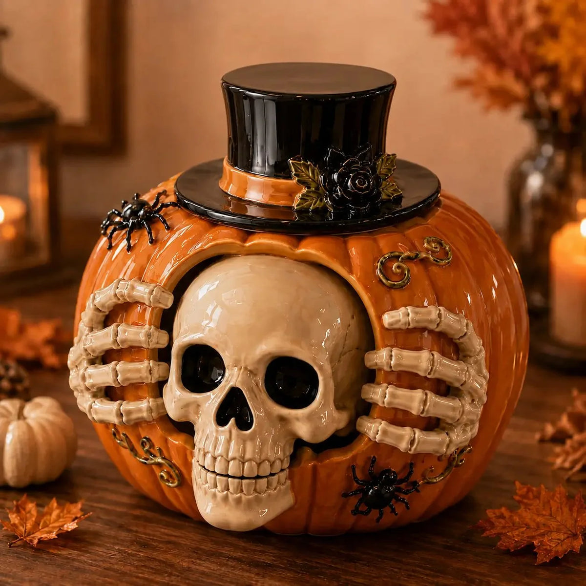 Practical Trick-or-Treat – Skull Pumpkin Candy Jar for Kitchen Prep