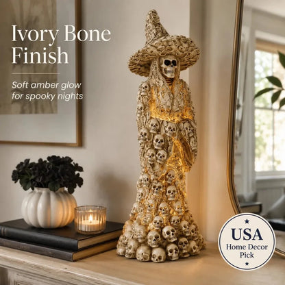 Skeleton Witch Hanging Ornament for Spooky Halloween Home Decor
