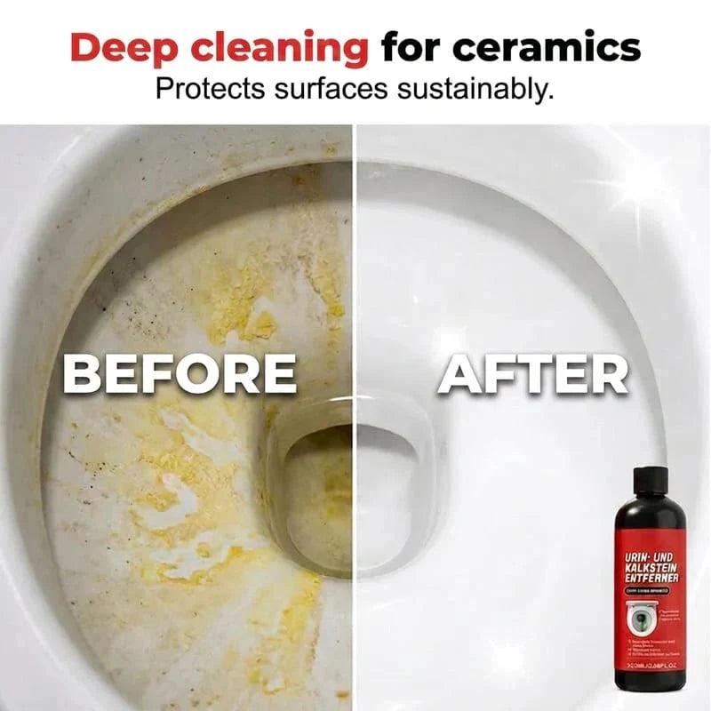Easy-Care Heavy-Duty Toilet Cleaner Melts Away Years of Urine Scale &