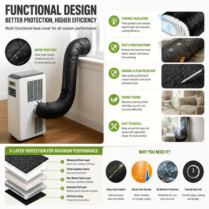 Vehicle-Ready Protective cover for insulating air conditioner pipes