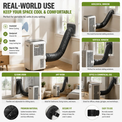 Vehicle-Ready Protective cover for insulating air conditioner pipes