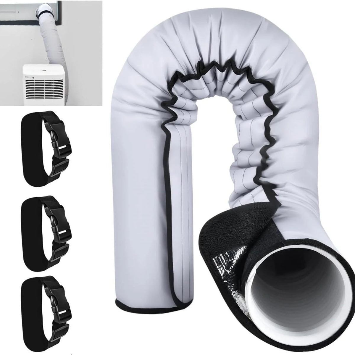 Vehicle-Ready Protective cover for insulating air conditioner pipes