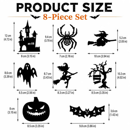 Decorative 8 Pack LED Silhouette Wall Light Stickers, Battery Powered