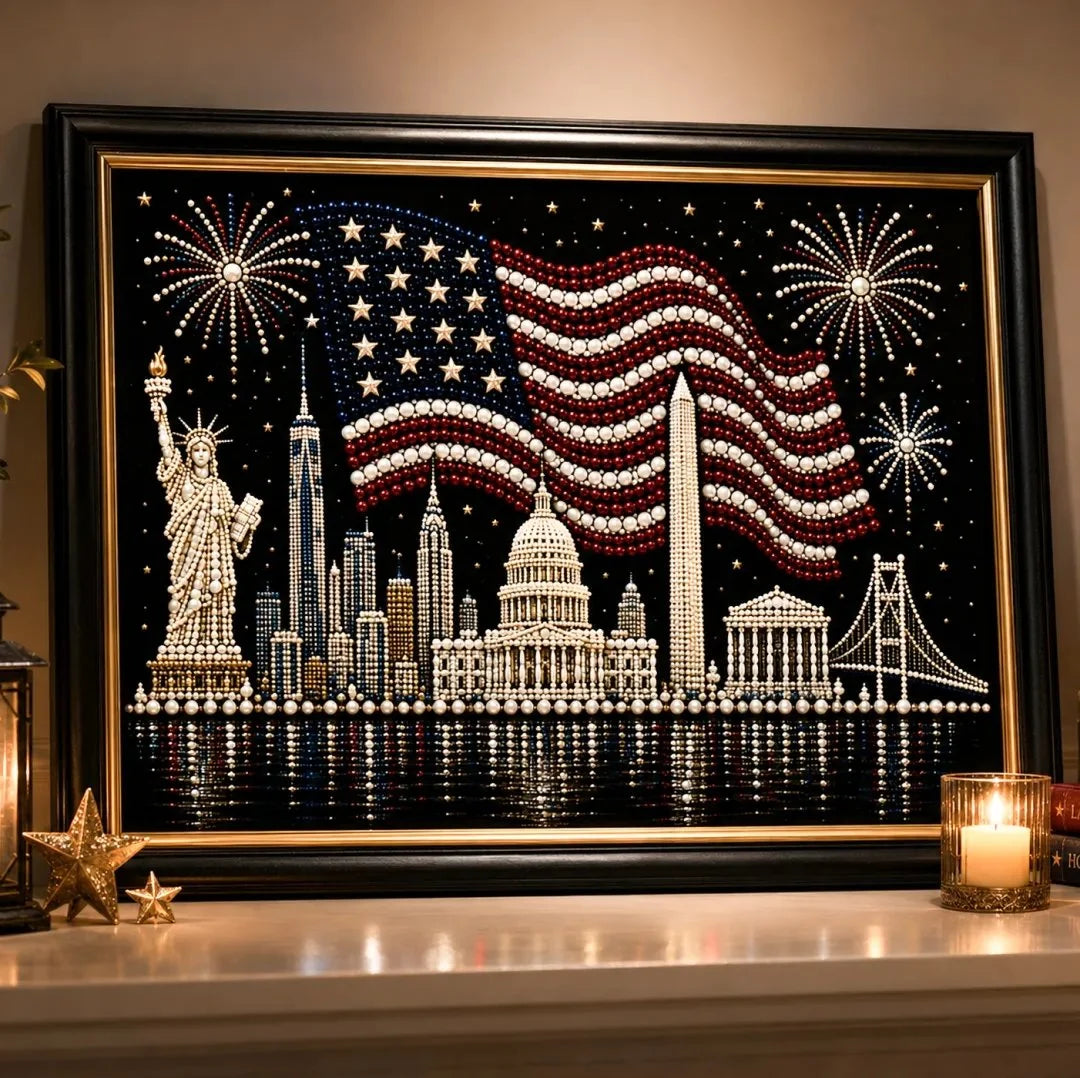Hands-On Anniversary Pearl Art Kit – Stars & Stripes Skyline - This
