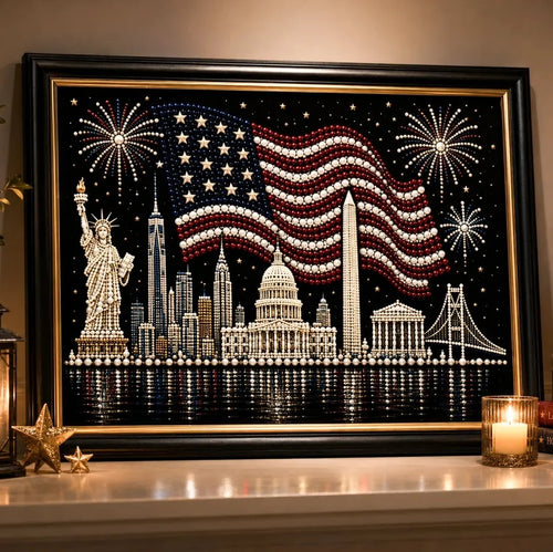 Hands-On Anniversary Pearl Art Kit – Stars & Stripes Skyline - This
