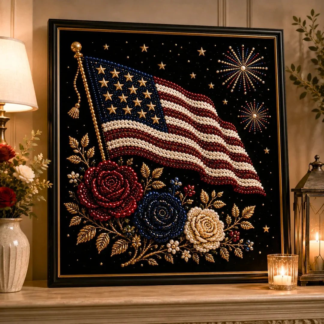 Hands-On Anniversary Pearl Art Kit – Stars & Stripes Skyline - This