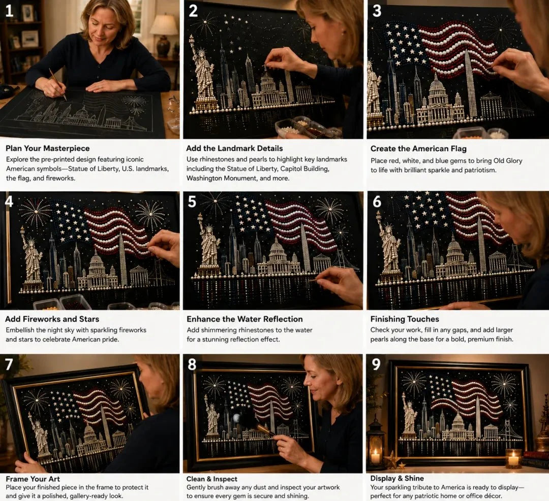 Hands-On Anniversary Pearl Art Kit – Stars & Stripes Skyline - This