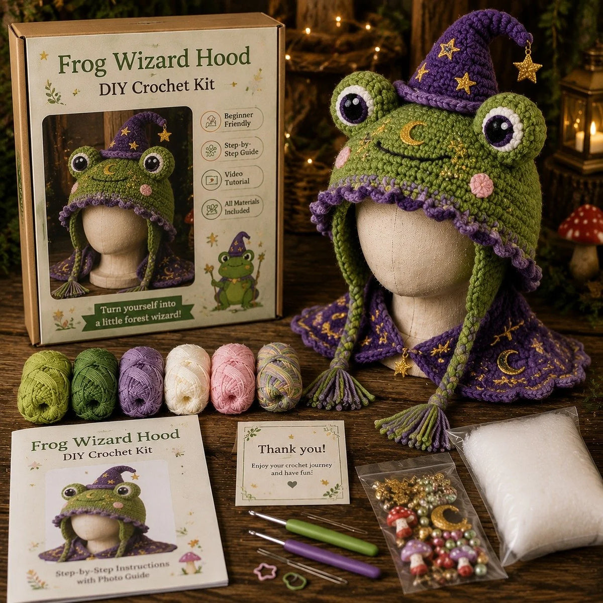 Hands-On Fantasy Hood Hat DIY Crochet Kit – Create Your Own Magical