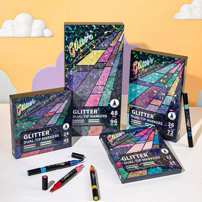 Purpose-Built Glitter Effect Brush Markers: Create Sparkling Art