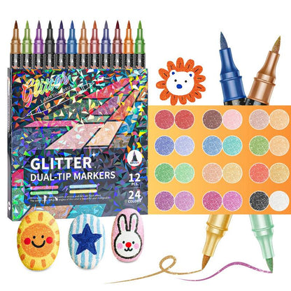 Purpose-Built Glitter Effect Brush Markers: Create Sparkling Art