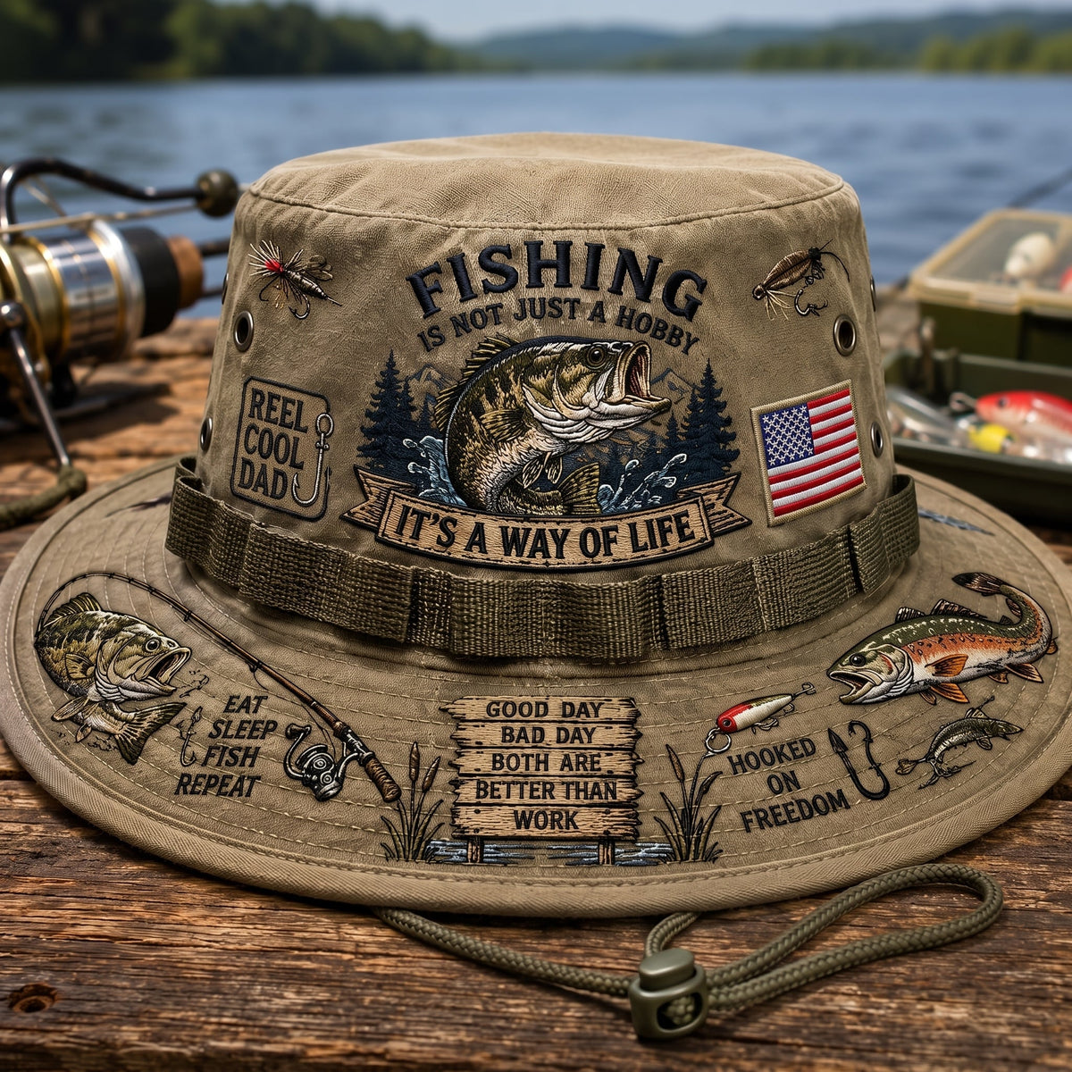 Distinctive Fishing Is a Way of Life Boonie Hat for Everyday Wear