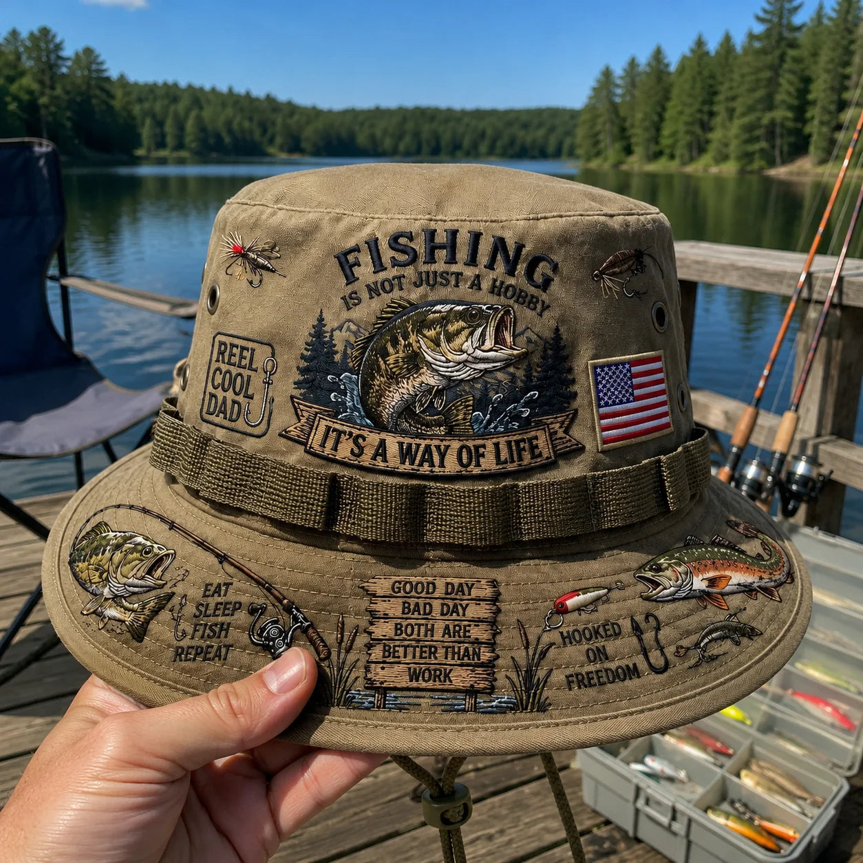 Distinctive Fishing Is a Way of Life Boonie Hat for Everyday Wear