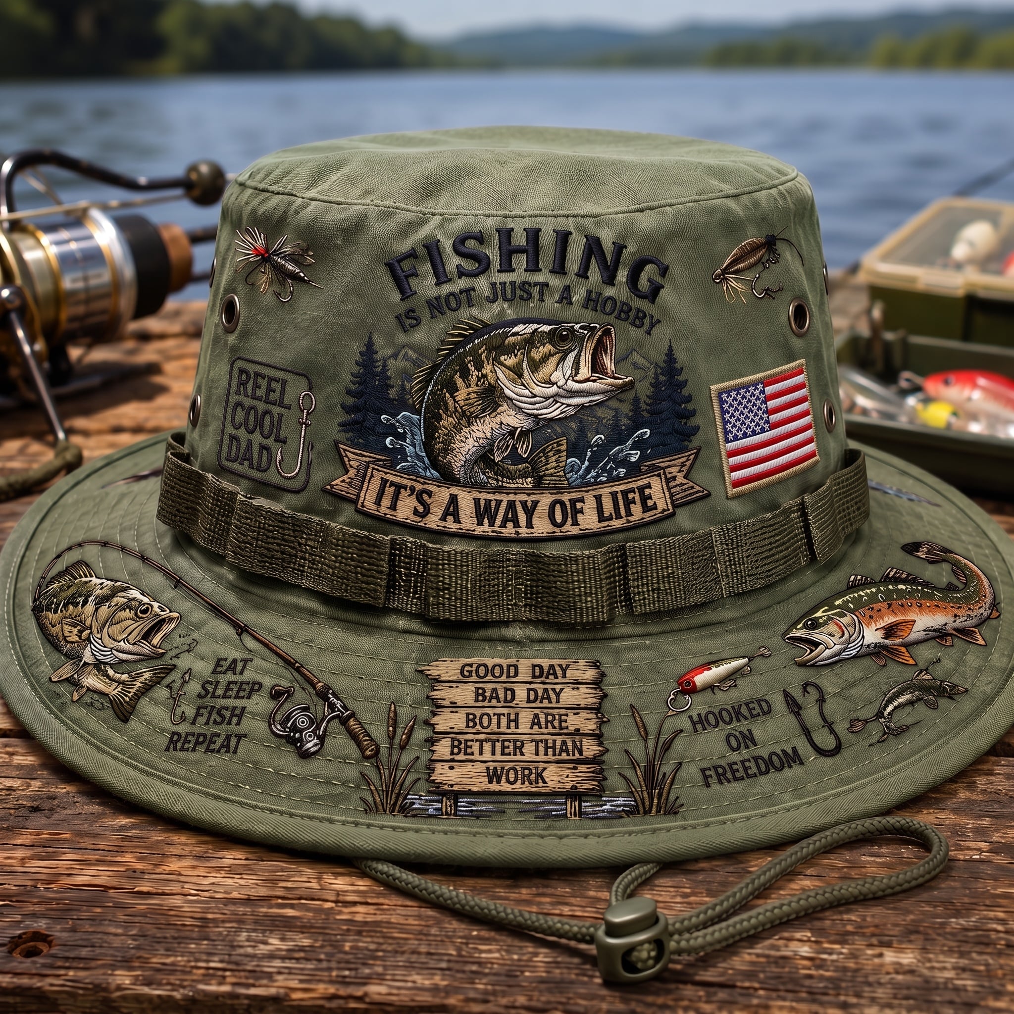 Distinctive Fishing Is a Way of Life Boonie Hat for Everyday Wear