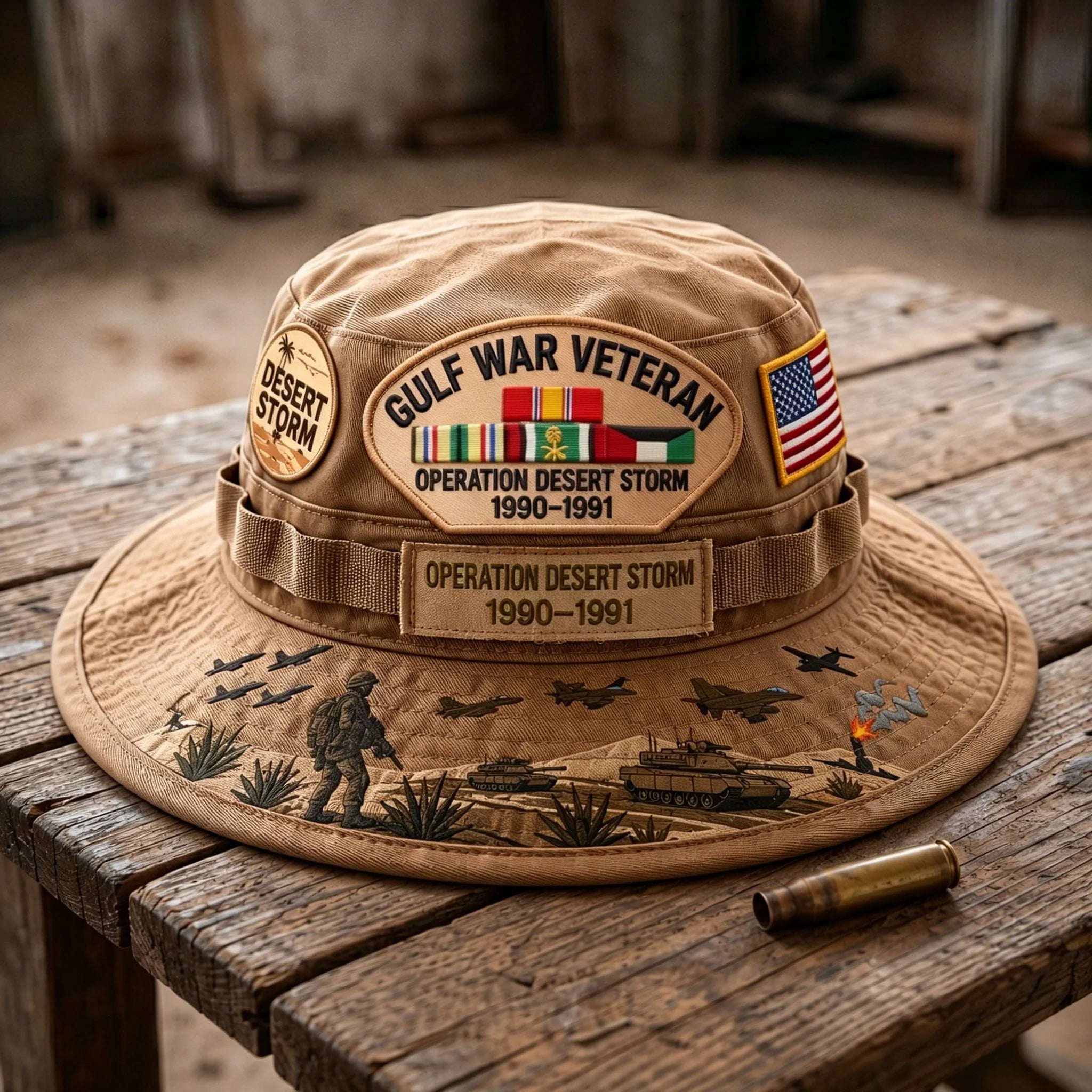 Distinctive Gulf War Veteran Desert Storm Tribute Boonie
