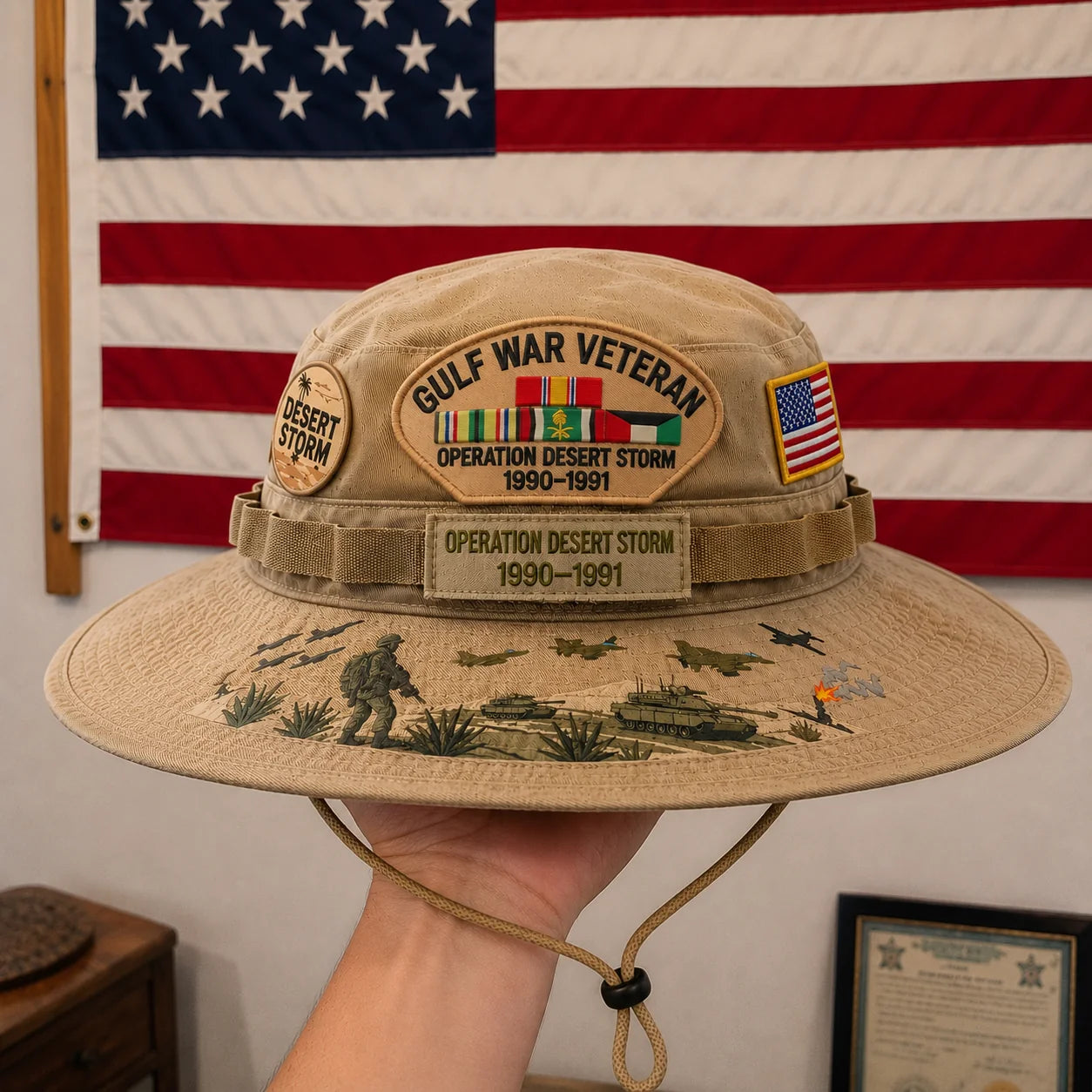 Distinctive Gulf War Veteran Desert Storm Tribute Boonie