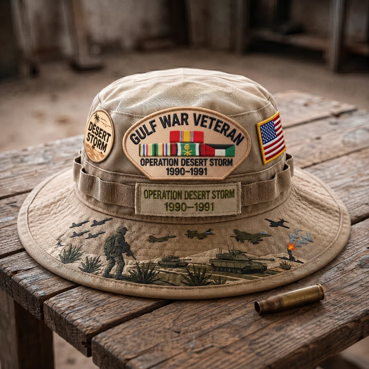 Distinctive Gulf War Veteran Desert Storm Tribute Boonie