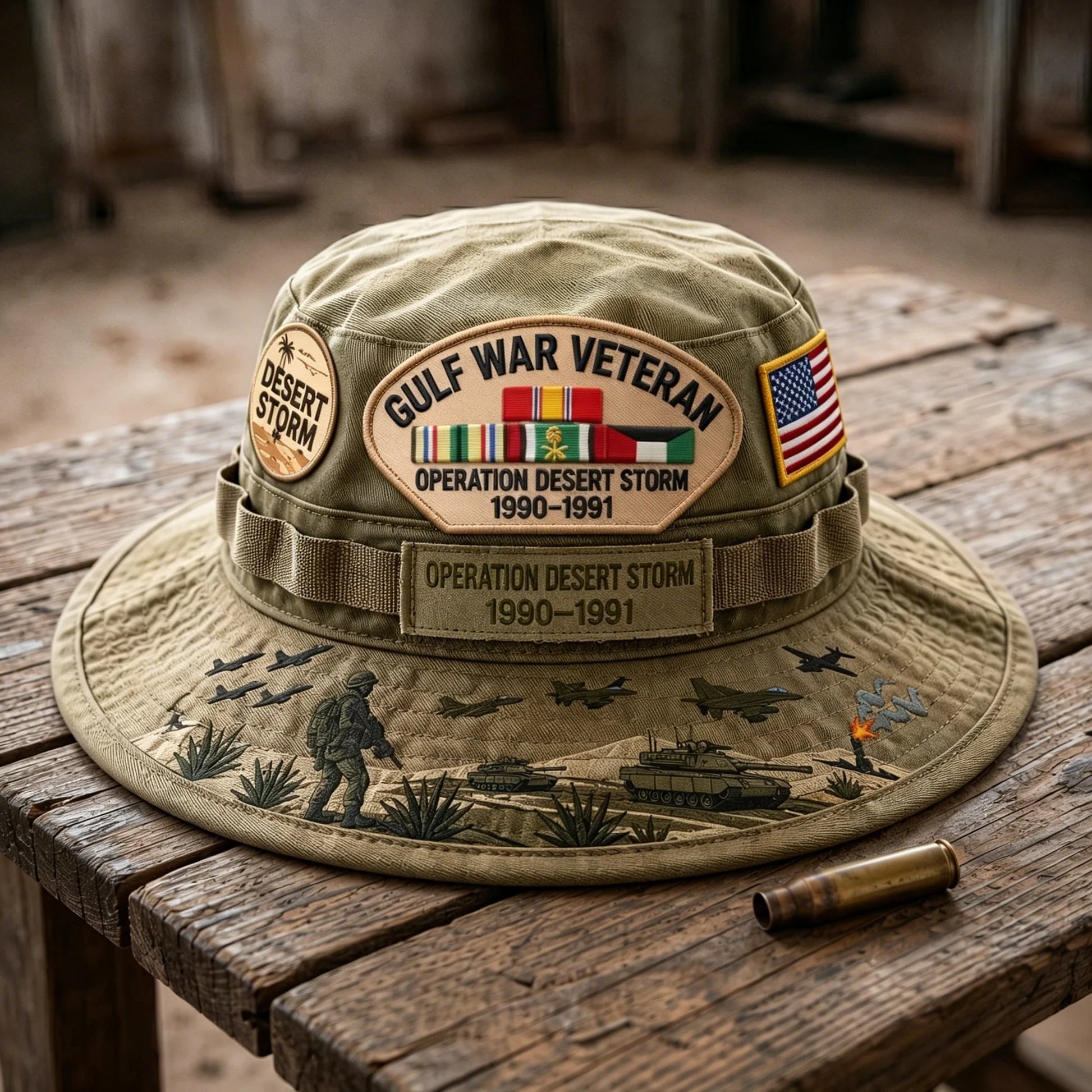 Distinctive Gulf War Veteran Desert Storm Tribute Boonie