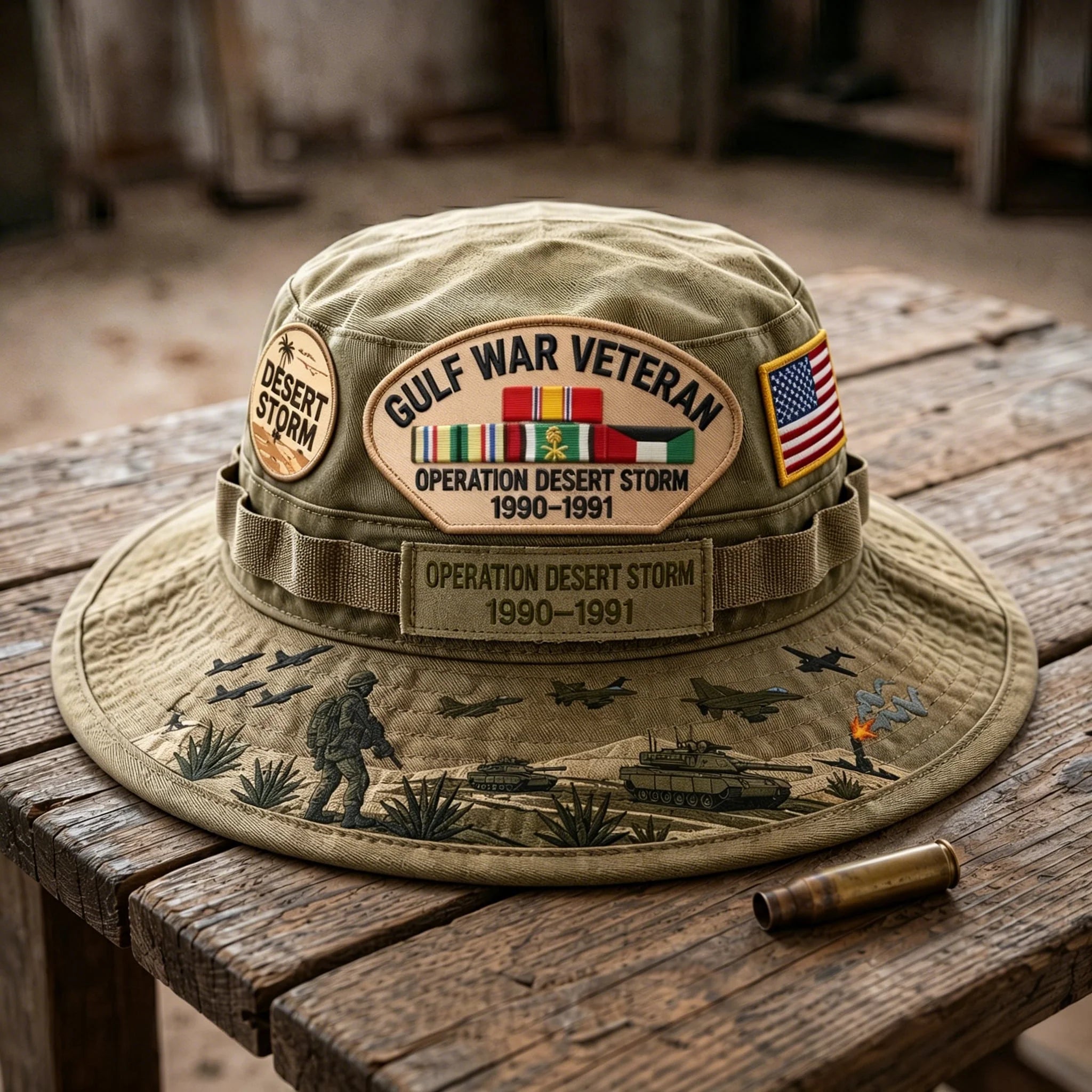 Distinctive Gulf War Veteran Desert Storm Tribute Boonie