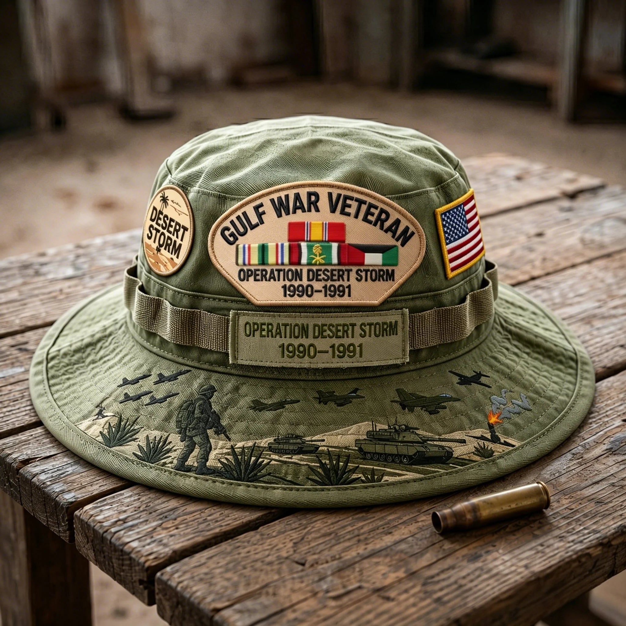 Distinctive Gulf War Veteran Desert Storm Tribute Boonie