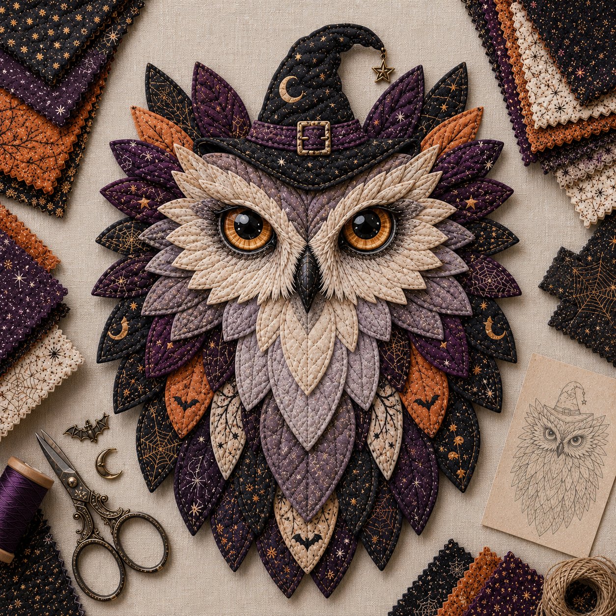 Hands-On Layered Fabric Owl Wall Art DIY Kit – Relaxi – Layered Fabric