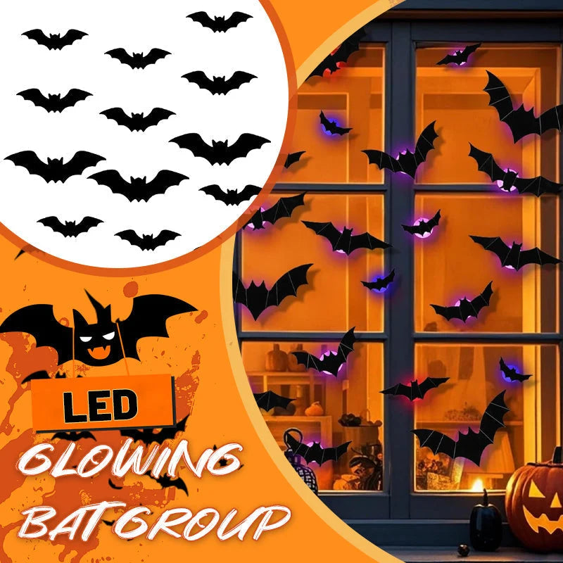 Purpose-Built LED Flying Bat Decorations – Glowing 3D Bat Wall Decor