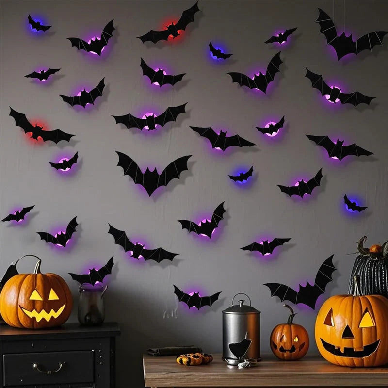 Purpose-Built LED Flying Bat Decorations – Glowing 3D Bat Wall Decor