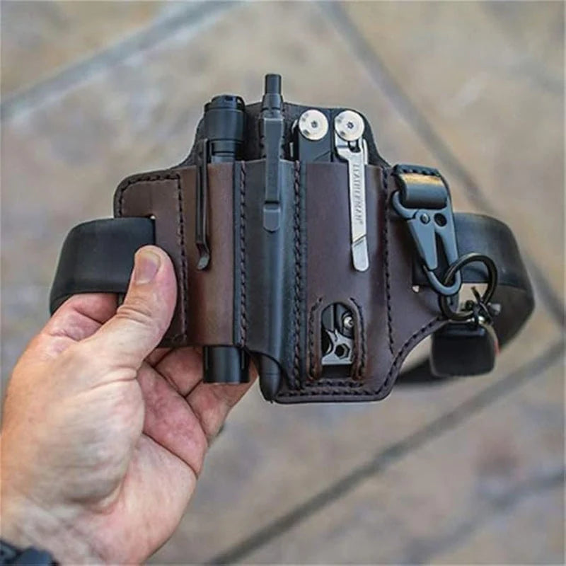 Space-Saving Leather tool belt pouch – multifunctional
