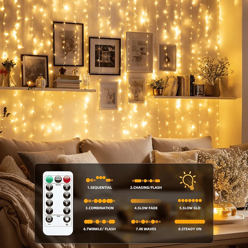 Decorative Remote-Control Led Curtain Light for Focused Lighting