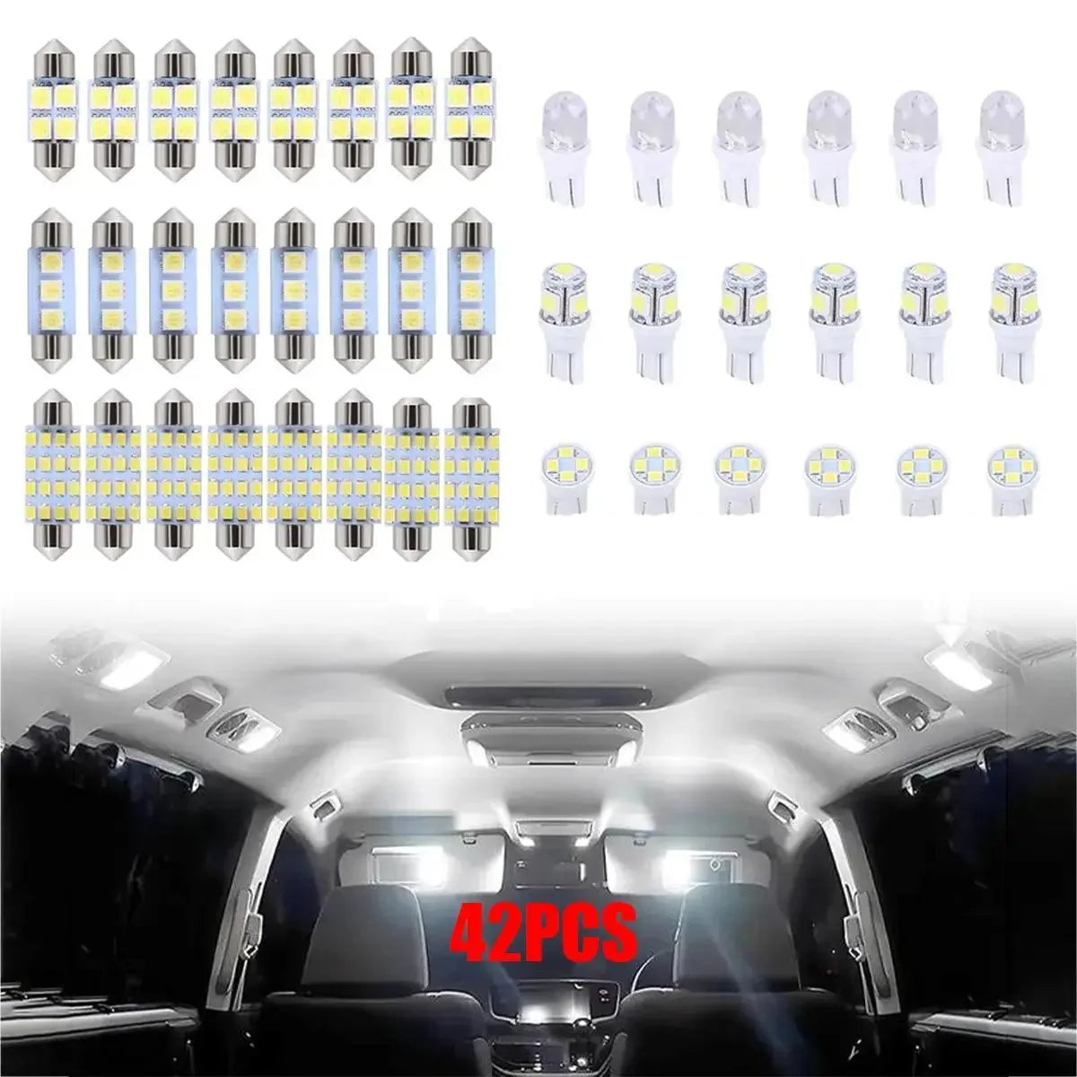 Vehicle-Ready 70& 42 Pcs Interior Car Light Kit for Garage Use