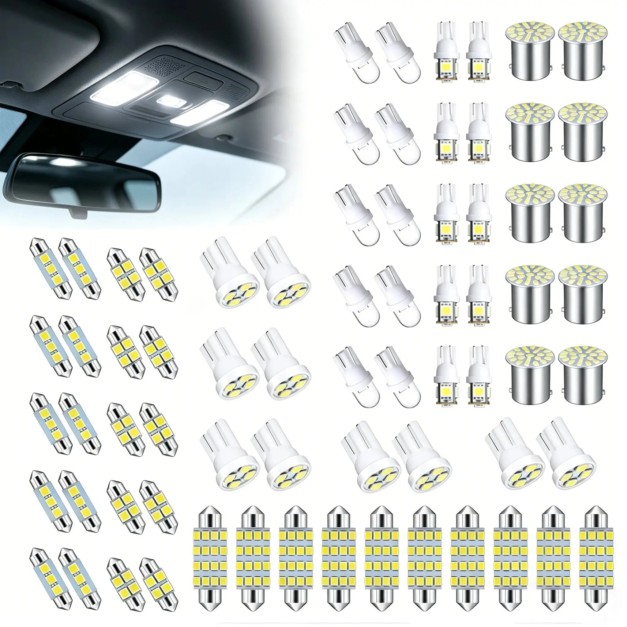 Vehicle-Ready 70& 42 Pcs Interior Car Light Kit for Garage Use
