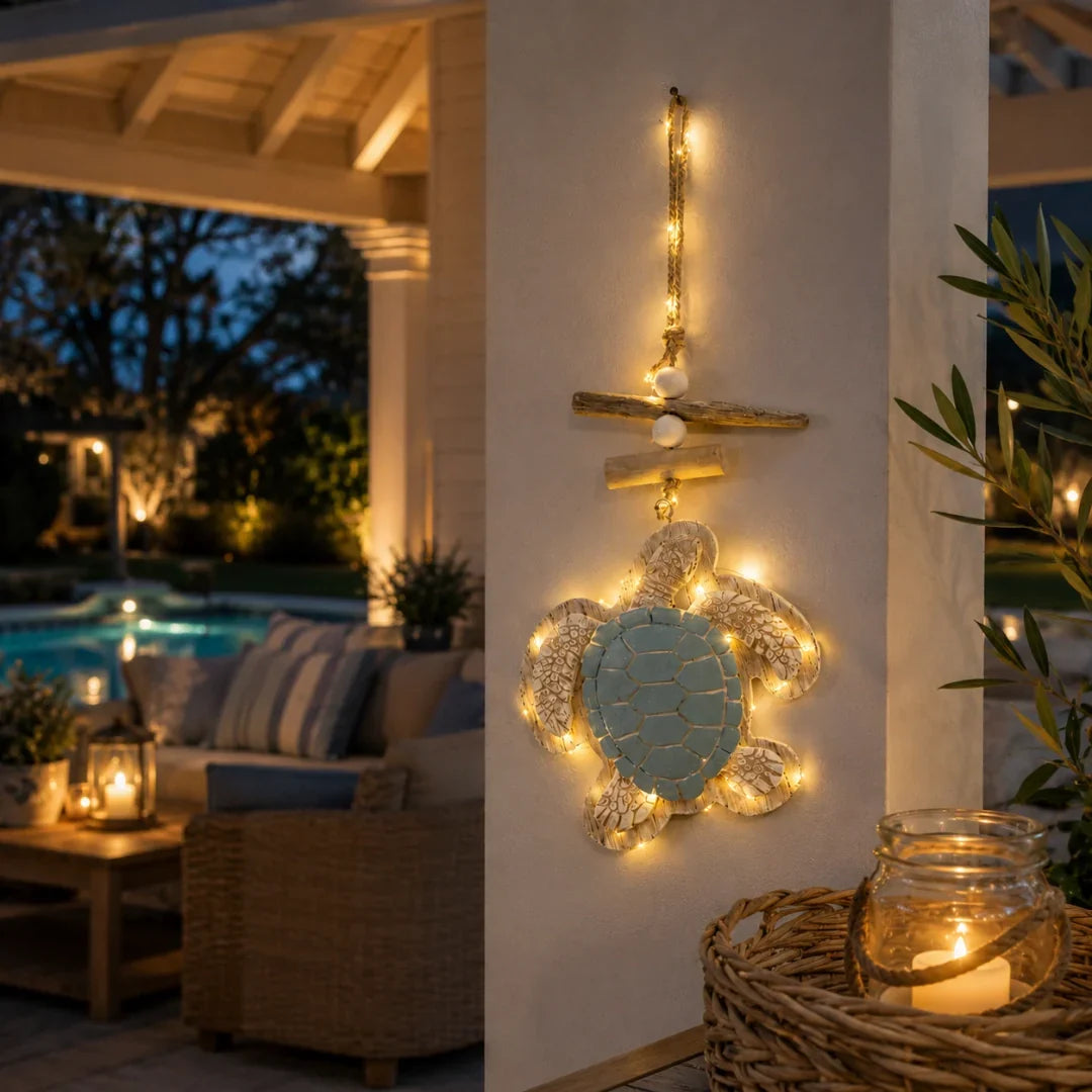 Decorative Lighted Coastal Sea Turtle Hanging Wall D – Lighted Coastal