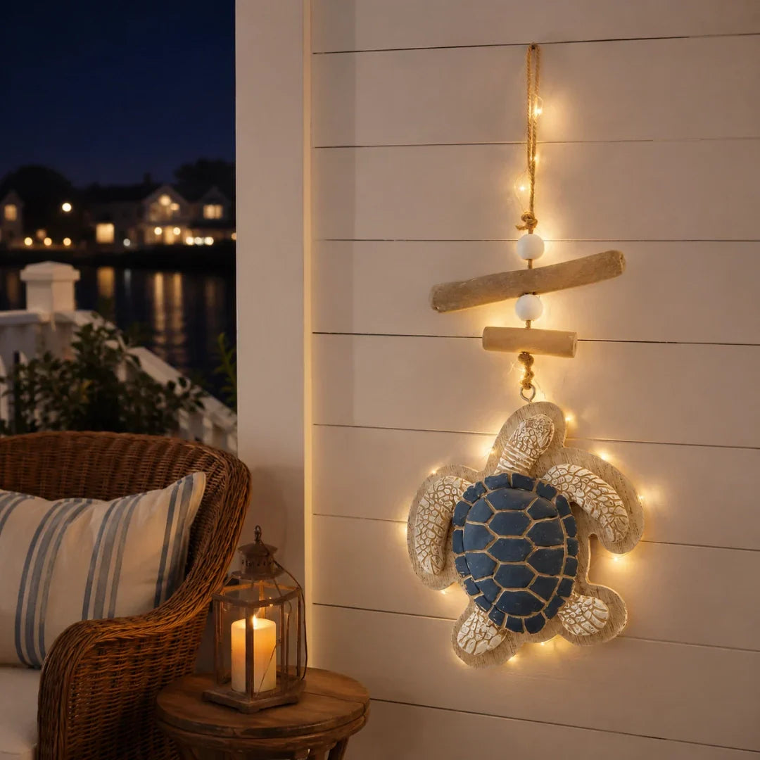 Decorative Lighted Coastal Sea Turtle Hanging Wall D – Lighted Coastal