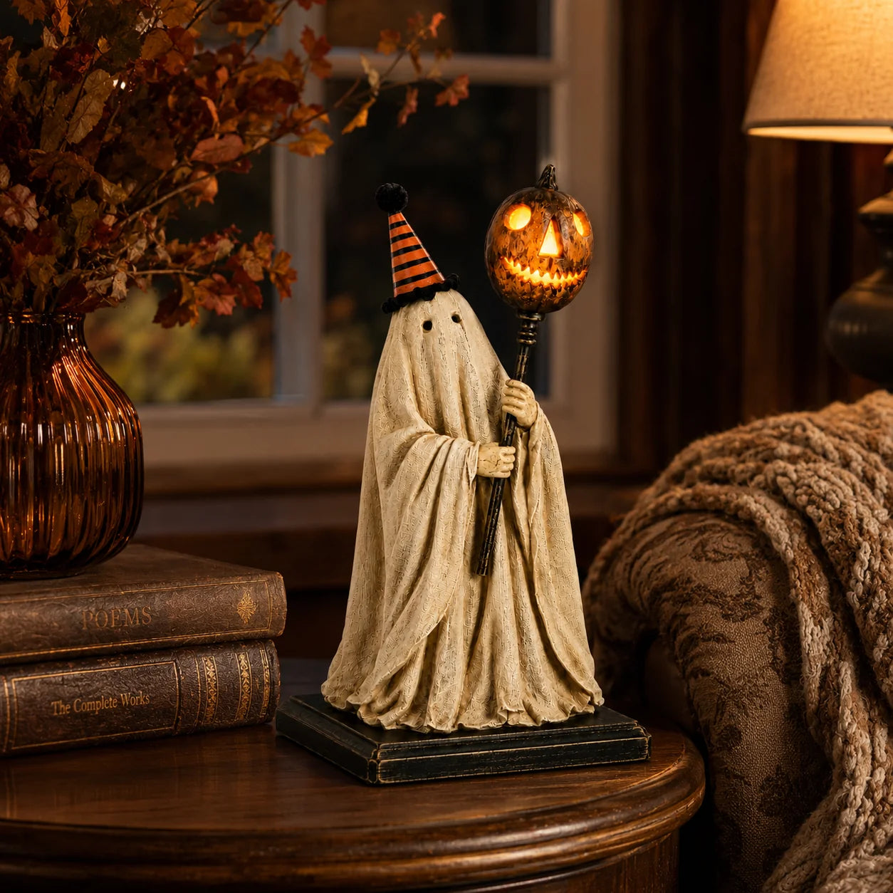 Decorative Summerween - Lighted Vintage Ghost Figurine with Glowing