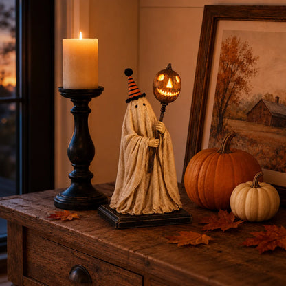 Decorative Summerween - Lighted Vintage Ghost Figurine with Glowing