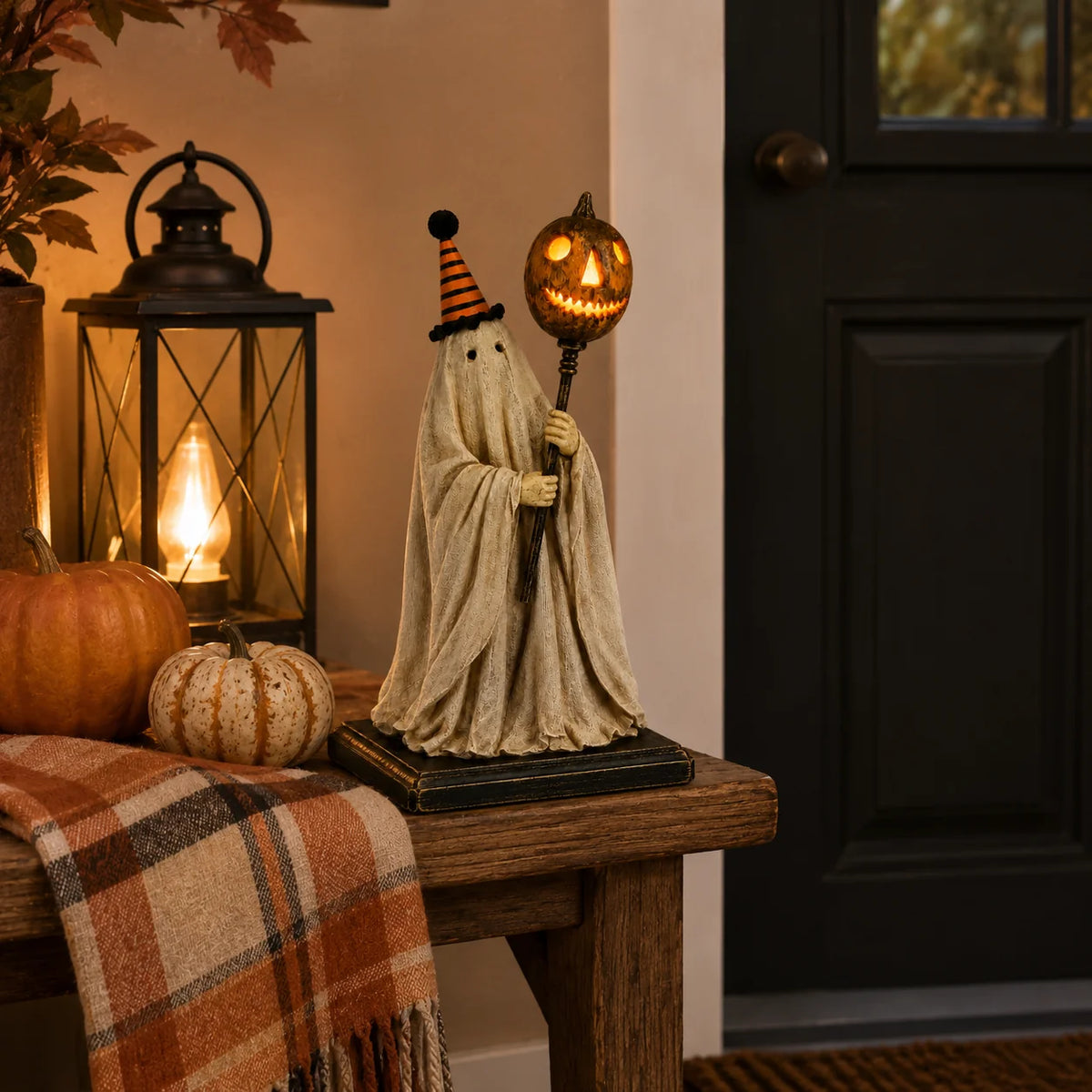Decorative Summerween - Lighted Vintage Ghost Figurine with Glowing