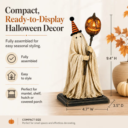 Decorative Summerween - Lighted Vintage Ghost Figurine with Glowing