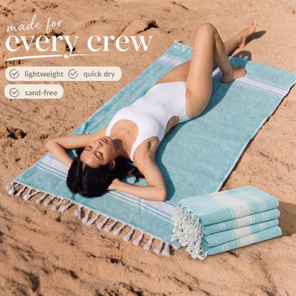 Lightweight Flat-Weave XL Beach Towel, 39 x 71-Inch Travel Size