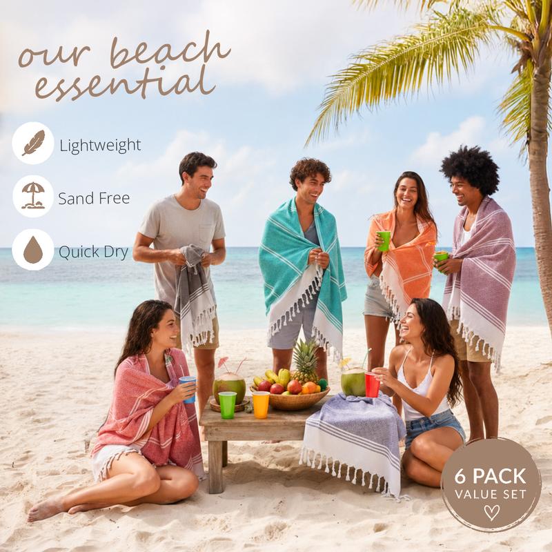 Lightweight Flat-Weave XL Beach Towel, 39 x 71-Inch Travel Size