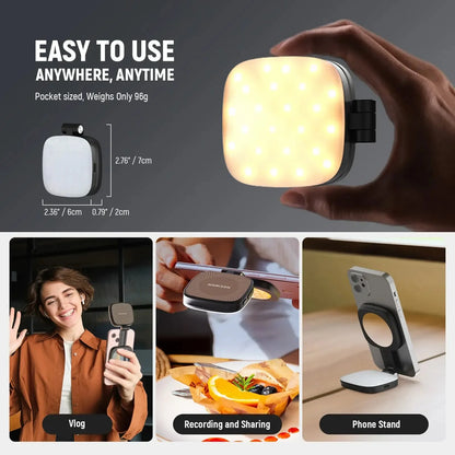 Decorative Magnetic Selfie Light for MagSafe iPhone – Foldable LED
