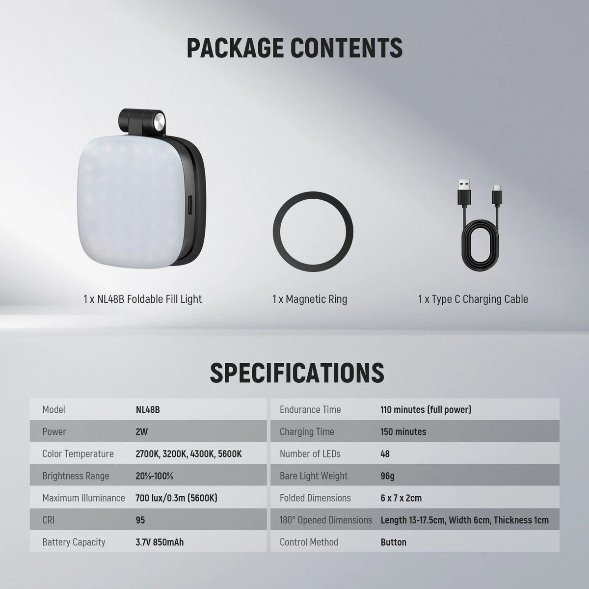 Decorative Magnetic Selfie Light for MagSafe iPhone – Foldable LED
