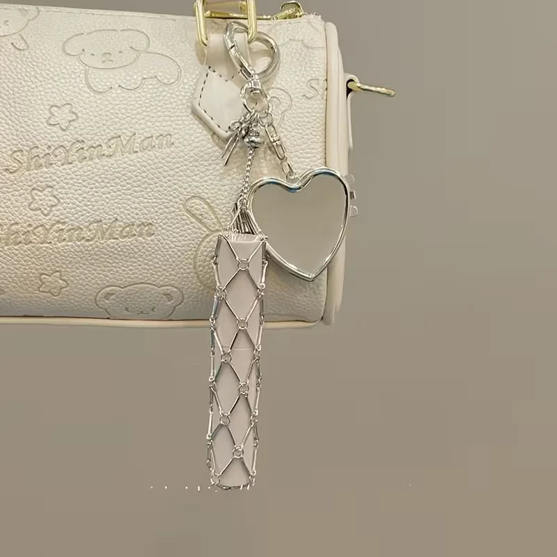 Purpose-Built Lipstick Holder Keychain with Mirror for Everyday Use
