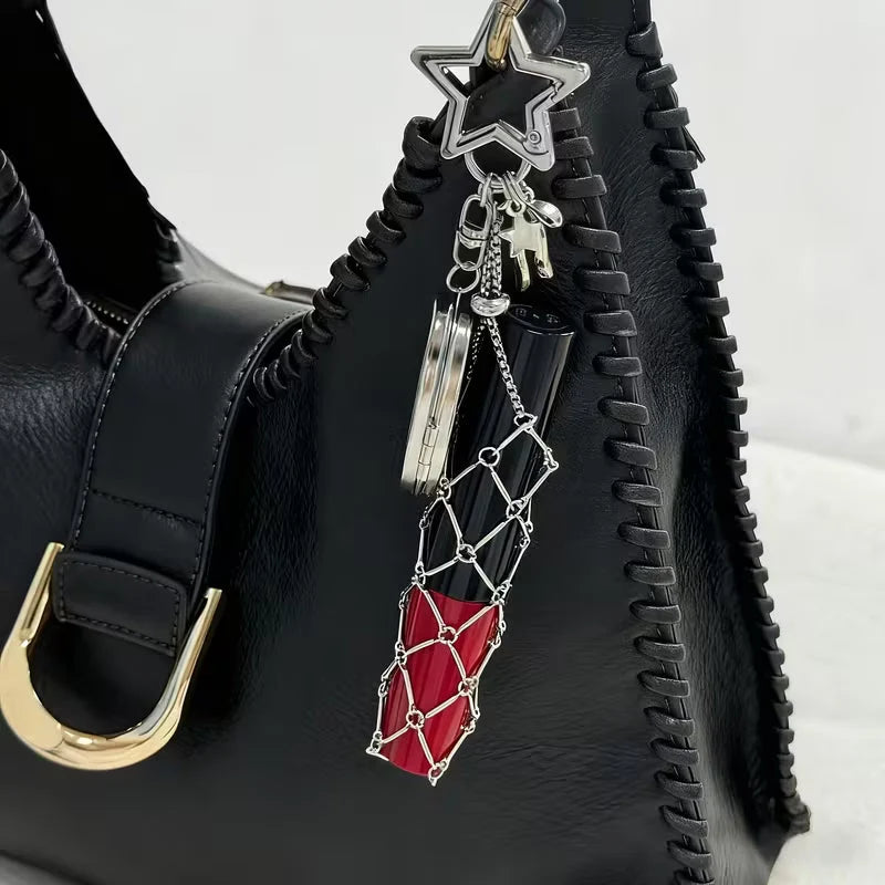 Purpose-Built Lipstick Holder Keychain with Mirror for Everyday Use