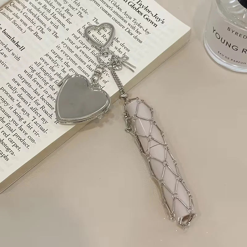 Purpose-Built Lipstick Holder Keychain with Mirror for Everyday Use
