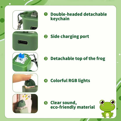 Rechargeable Frog, Lizard, and Coquí Sound-and-Light Keychain