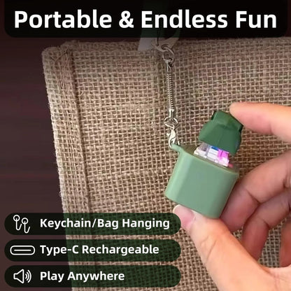 Rechargeable Frog, Lizard, and Coquí Sound-and-Light Keychain