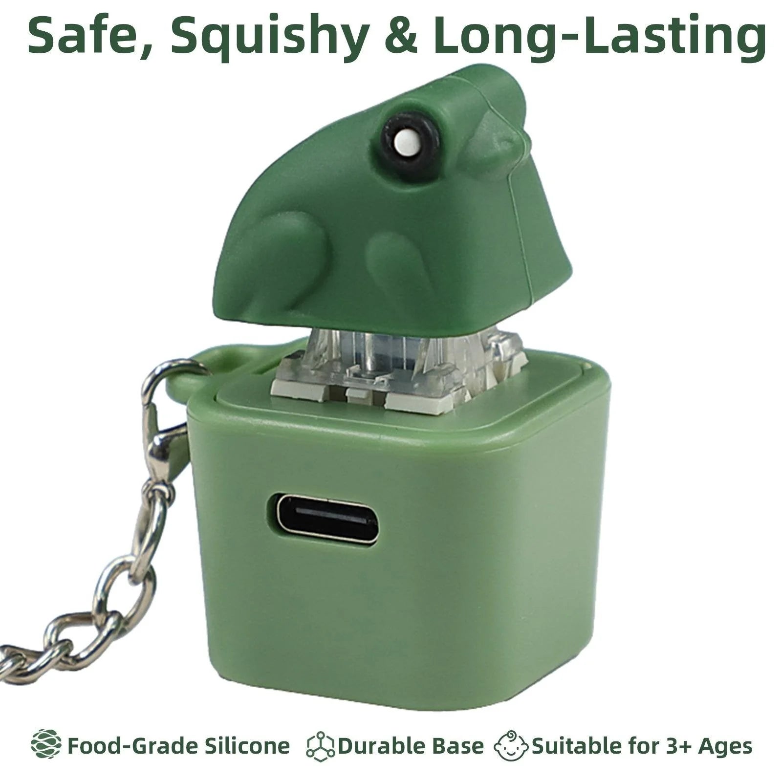 Rechargeable Frog, Lizard, and Coquí Sound-and-Light Keychain