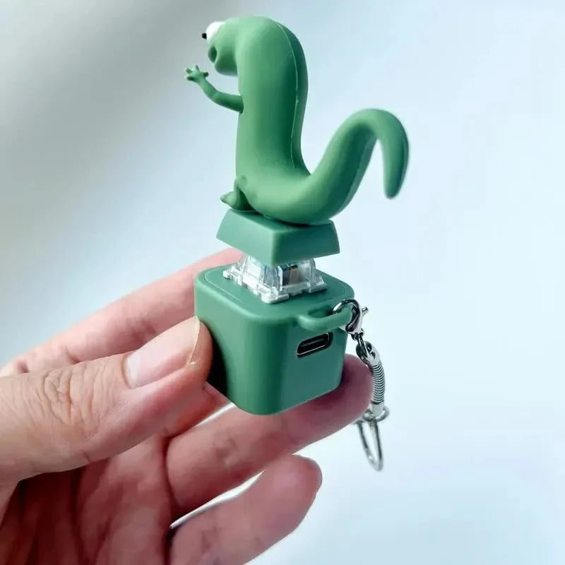 Rechargeable Frog, Lizard, and Coquí Sound-and-Light Keychain