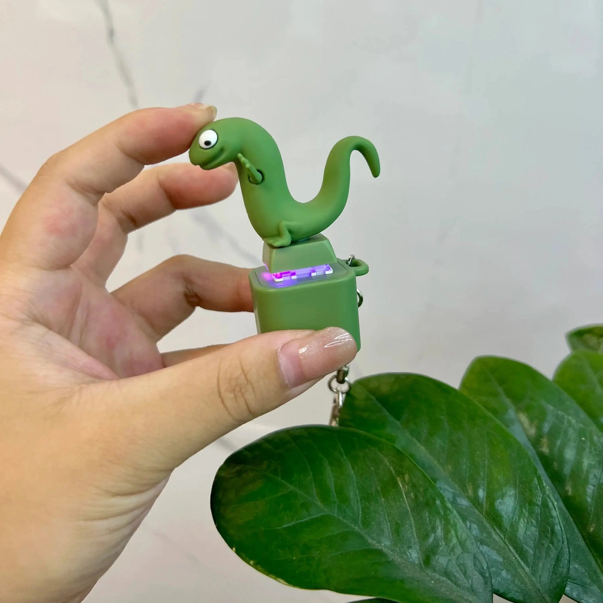 Rechargeable Frog, Lizard, and Coquí Sound-and-Light Keychain